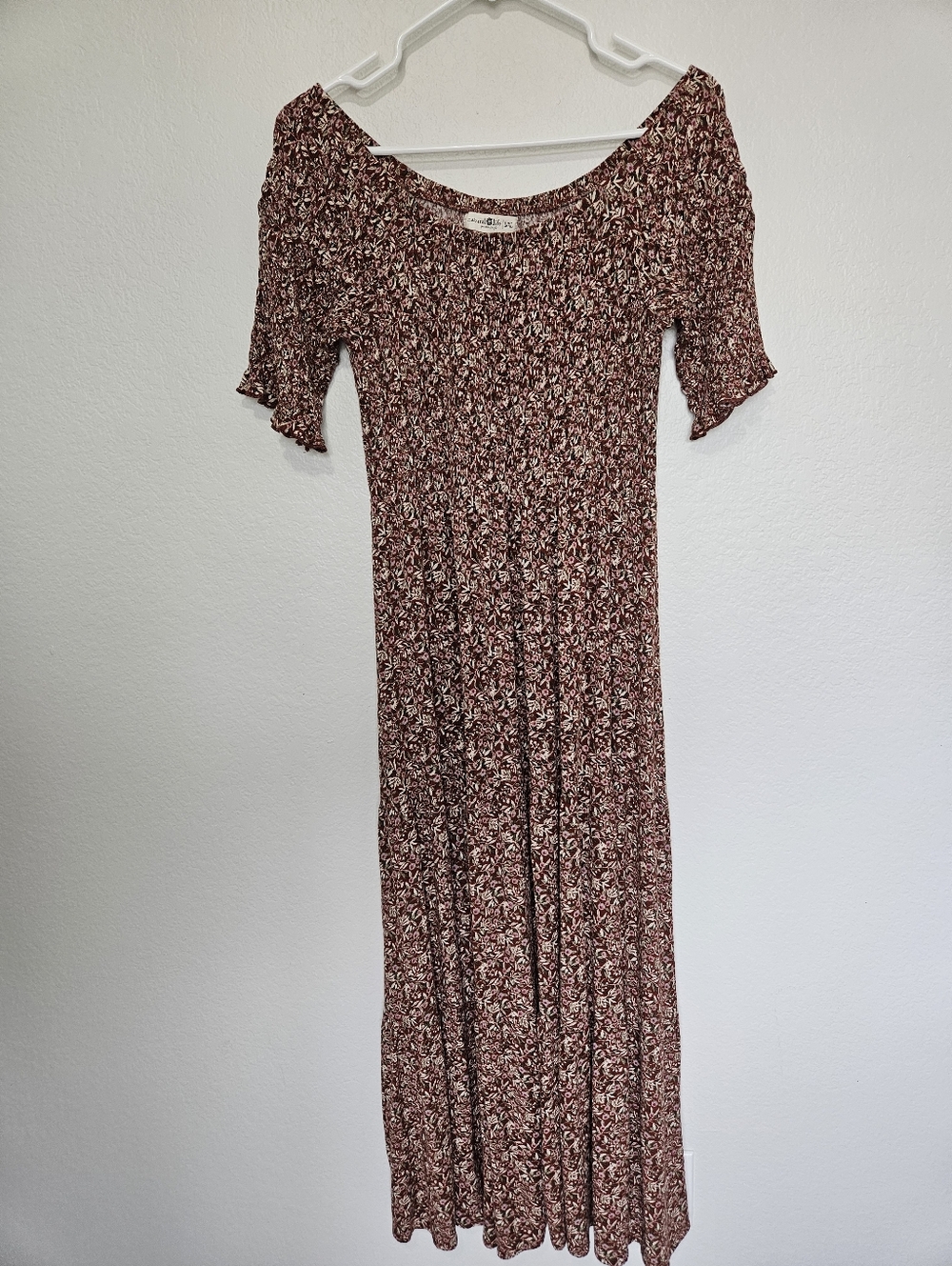 Natural Life | Floral Tiered Smocked Midi Long Dress Off The Shoulder Large / XL - Picture 4 of 7